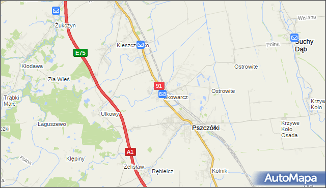 mapa Skowarcz, Skowarcz na mapie Targeo