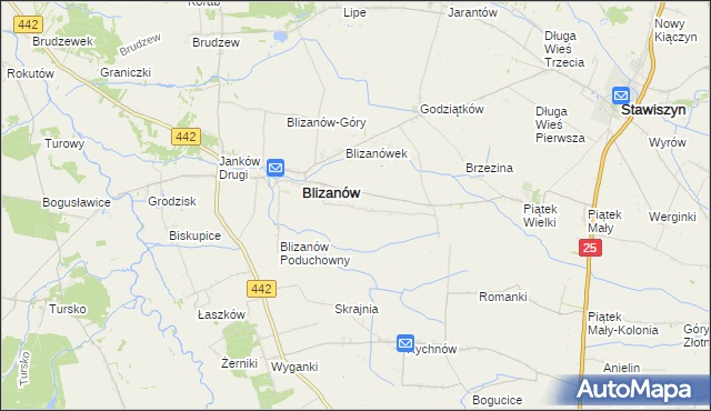 mapa Skrajnia Blizanowska, Skrajnia Blizanowska na mapie Targeo