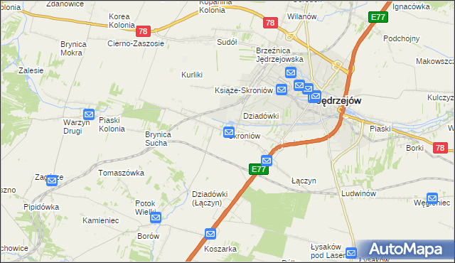 mapa Skroniów, Skroniów na mapie Targeo