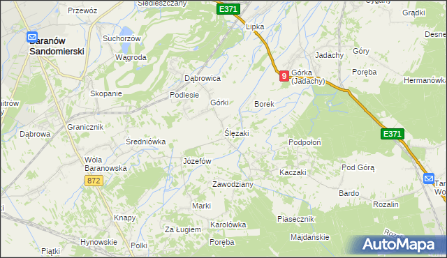 mapa Ślęzaki, Ślęzaki na mapie Targeo