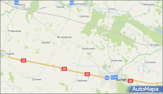 mapa Słodkówko, Słodkówko na mapie Targeo