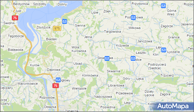 mapa Słowikowa, Słowikowa na mapie Targeo