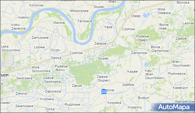 mapa Słupiec gmina Szczucin, Słupiec gmina Szczucin na mapie Targeo