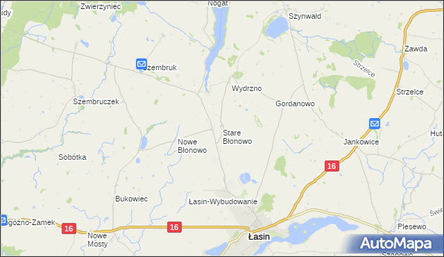 mapa Stare Błonowo, Stare Błonowo na mapie Targeo