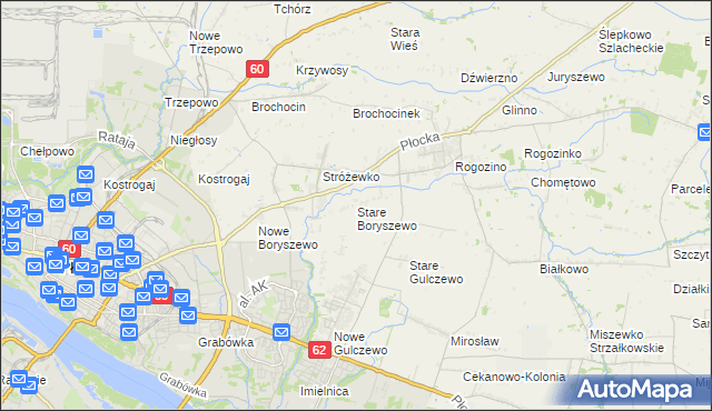 mapa Stare Boryszewo, Stare Boryszewo na mapie Targeo