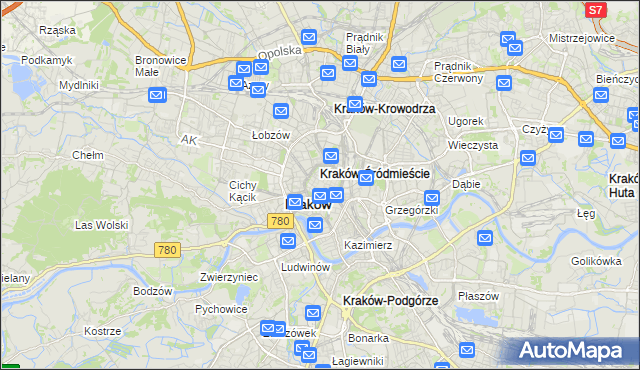 mapa Stare Miasto gmina Kraków, Stare Miasto gmina Kraków na mapie Targeo