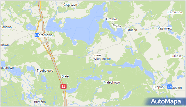 mapa Stare Wierzchowo, Stare Wierzchowo na mapie Targeo