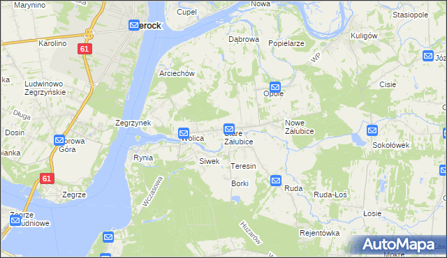 mapa Stare Załubice, Stare Załubice na mapie Targeo