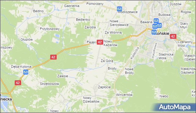 mapa Stary Kazanów, Stary Kazanów na mapie Targeo