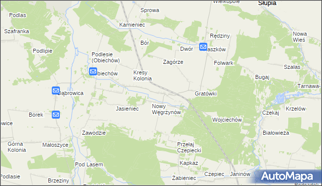 mapa Stary Węgrzynów, Stary Węgrzynów na mapie Targeo