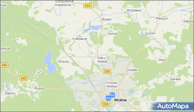 mapa Stary Wołów, Stary Wołów na mapie Targeo