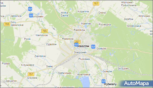 mapa Staszów, Staszów na mapie Targeo