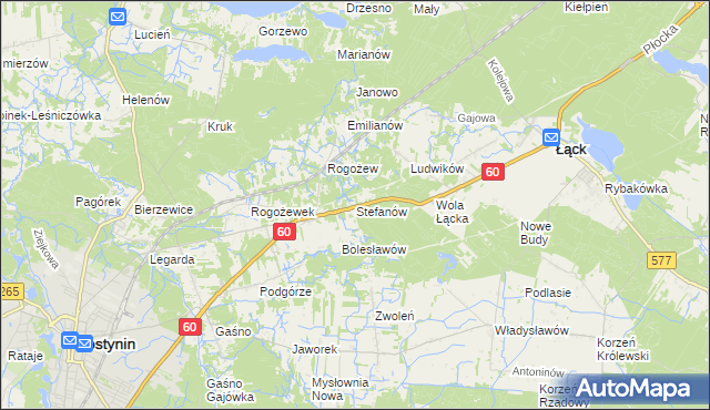 mapa Stefanów gmina Gostynin, Stefanów gmina Gostynin na mapie Targeo