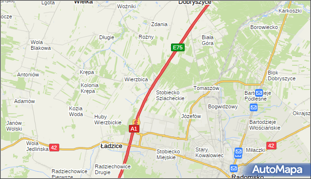 mapa Stobiecko Szlacheckie, Stobiecko Szlacheckie na mapie Targeo