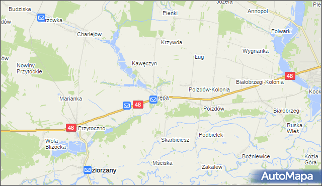 mapa Stoczek Kocki, Stoczek Kocki na mapie Targeo