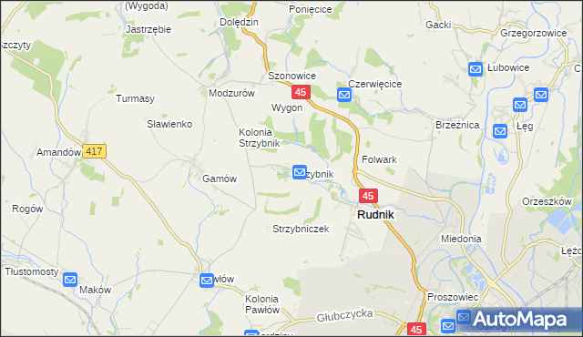 mapa Strzybnik, Strzybnik na mapie Targeo