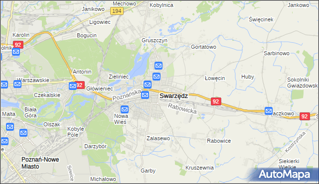mapa Swarzędz, Swarzędz na mapie Targeo