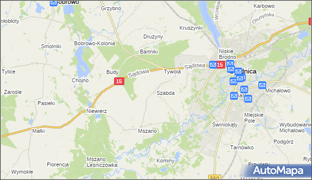 mapa Szabda, Szabda na mapie Targeo