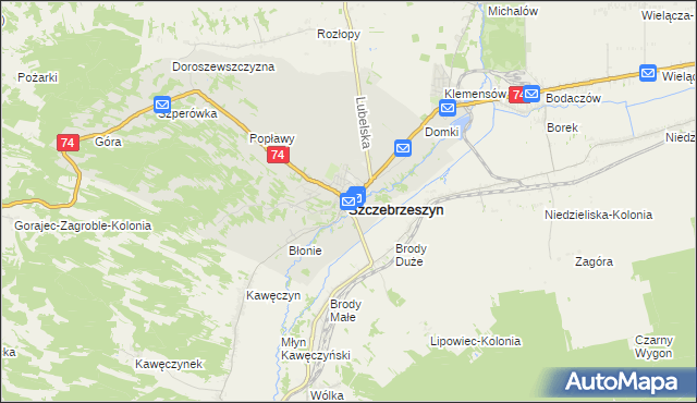 mapa Szczebrzeszyn, Szczebrzeszyn na mapie Targeo