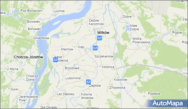 mapa Szczekarków gmina Wilków, Szczekarków gmina Wilków na mapie Targeo