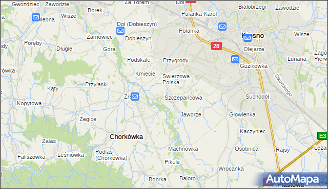 mapa Szczepańcowa, Szczepańcowa na mapie Targeo