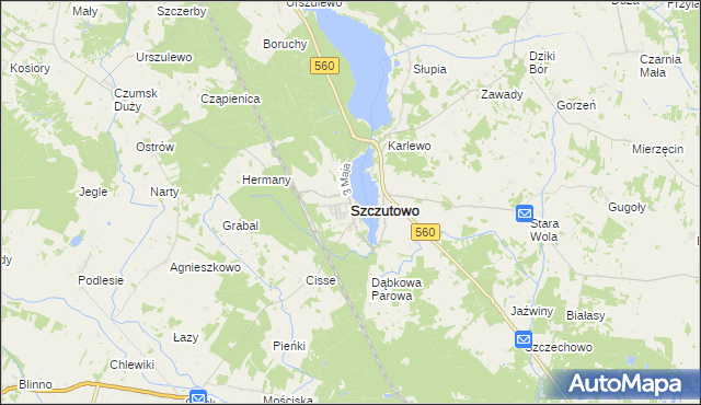 mapa Szczutowo powiat sierpecki, Szczutowo powiat sierpecki na mapie Targeo