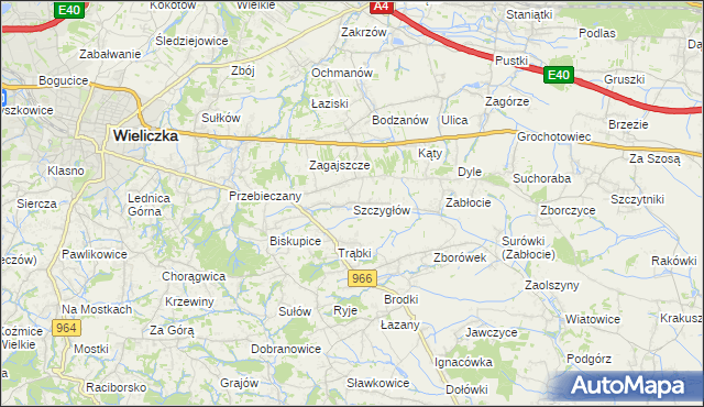 mapa Szczygłów, Szczygłów na mapie Targeo
