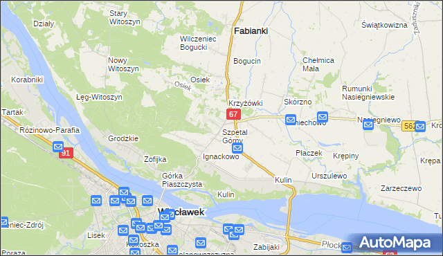 mapa Szpetal Górny, Szpetal Górny na mapie Targeo