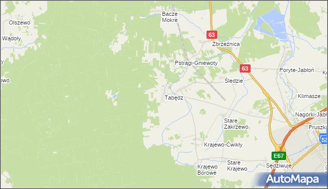 mapa Tabędz, Tabędz na mapie Targeo