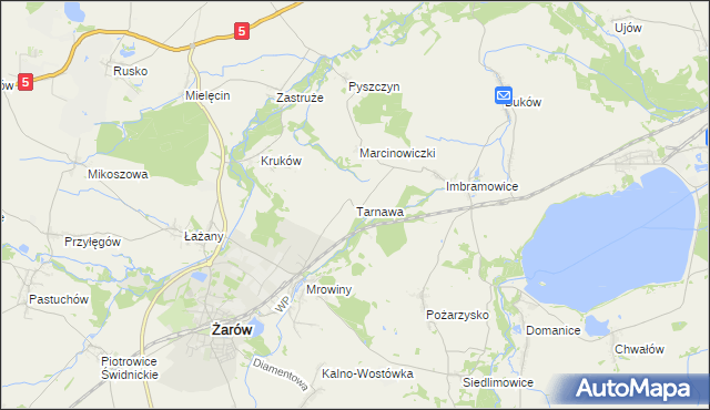 mapa Tarnawa gmina Żarów, Tarnawa gmina Żarów na mapie Targeo