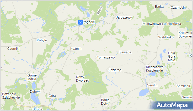 mapa Tomaszewo gmina Zblewo, Tomaszewo gmina Zblewo na mapie Targeo