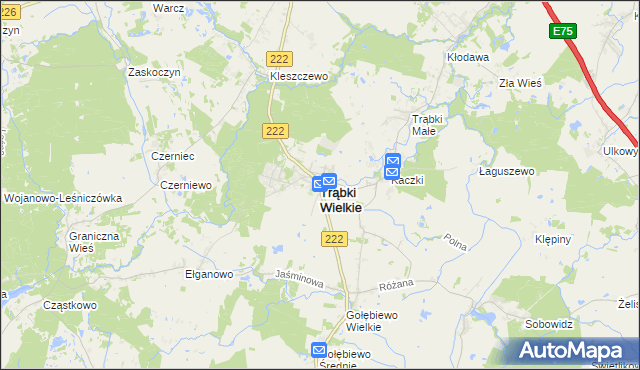 mapa Trąbki Wielkie, Trąbki Wielkie na mapie Targeo