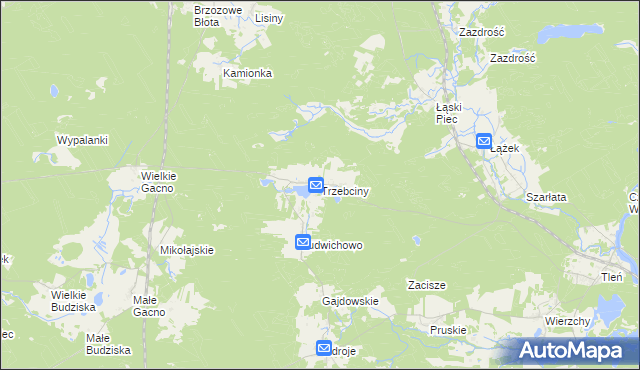 mapa Trzebciny, Trzebciny na mapie Targeo