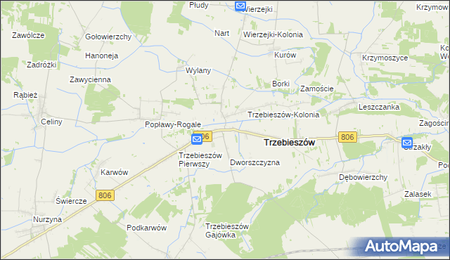 mapa Trzebieszów Drugi, Trzebieszów Drugi na mapie Targeo