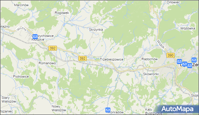 mapa Trzebieszowice, Trzebieszowice na mapie Targeo