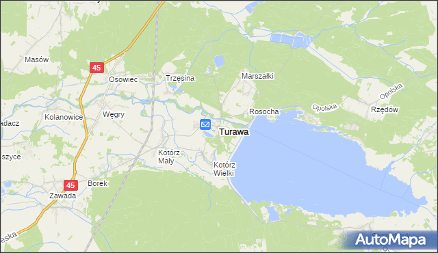 mapa Turawa, Turawa na mapie Targeo