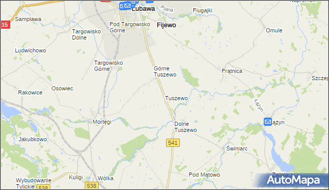 mapa Tuszewo, Tuszewo na mapie Targeo