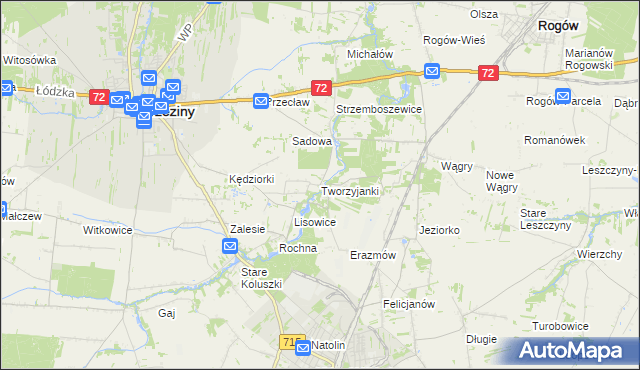 mapa Tworzyjanki, Tworzyjanki na mapie Targeo