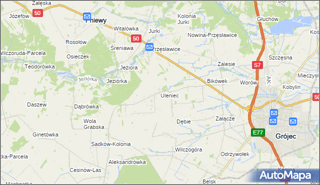 mapa Uleniec, Uleniec na mapie Targeo