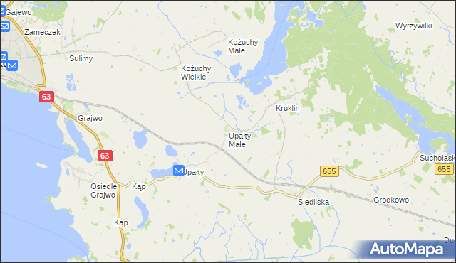 mapa Upałty Małe, Upałty Małe na mapie Targeo