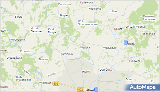 mapa Waliska gmina Latowicz, Waliska gmina Latowicz na mapie Targeo