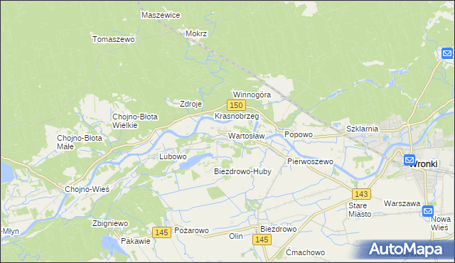 mapa Wartosław, Wartosław na mapie Targeo