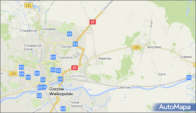 mapa Wawrów, Wawrów na mapie Targeo