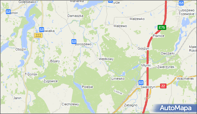 mapa Wędkowy, Wędkowy na mapie Targeo