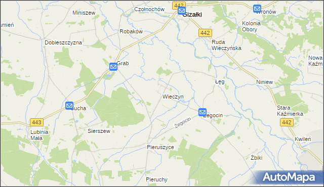 mapa Wieczyn, Wieczyn na mapie Targeo