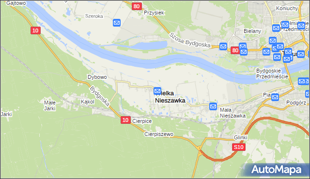 mapa Wielka Nieszawka, Wielka Nieszawka na mapie Targeo