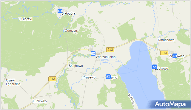 mapa Wierzchucino, Wierzchucino na mapie Targeo