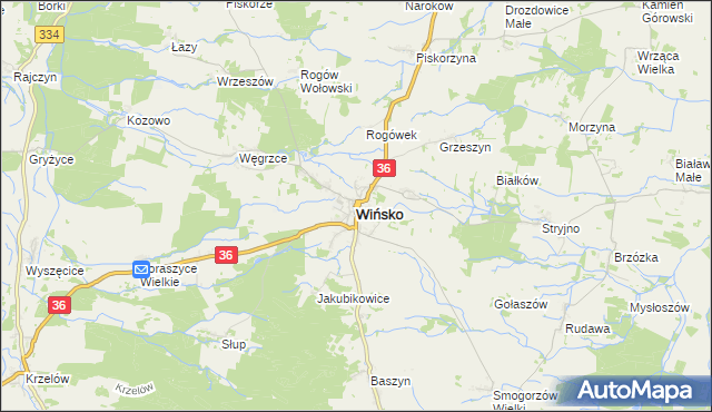 mapa Wińsko, Wińsko na mapie Targeo