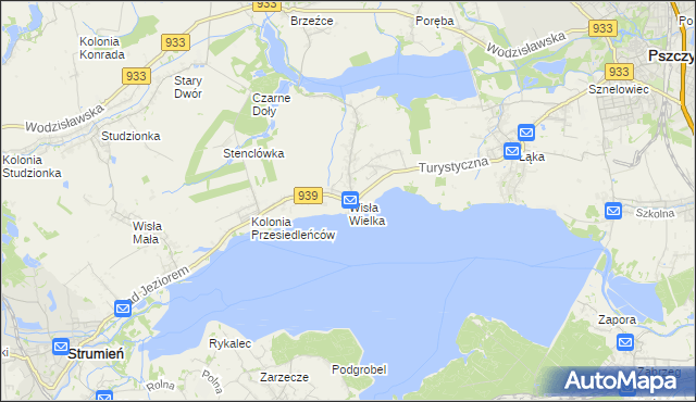 mapa Wisła Wielka, Wisła Wielka na mapie Targeo