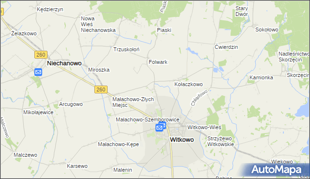 mapa Witkówko, Witkówko na mapie Targeo